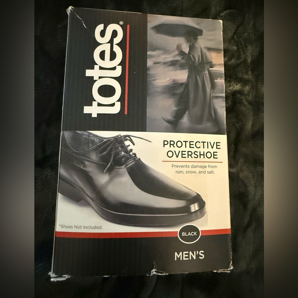 Totes Men's Black Rain Overshoe New Sz 8-9